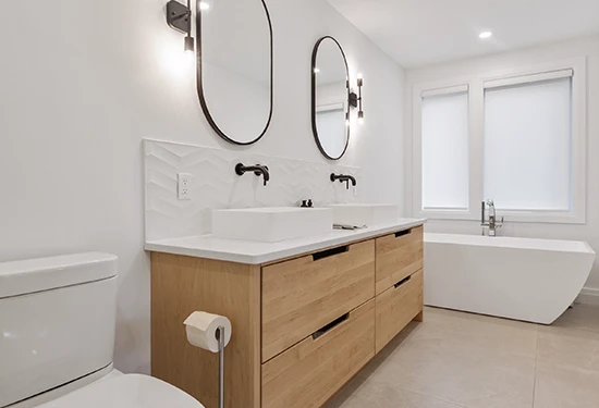Bathroom renovation in Bethlehem home. Work completed by Home Improvement Specialist.